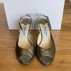 Jimmy Choo Textured Metallic Leather heels